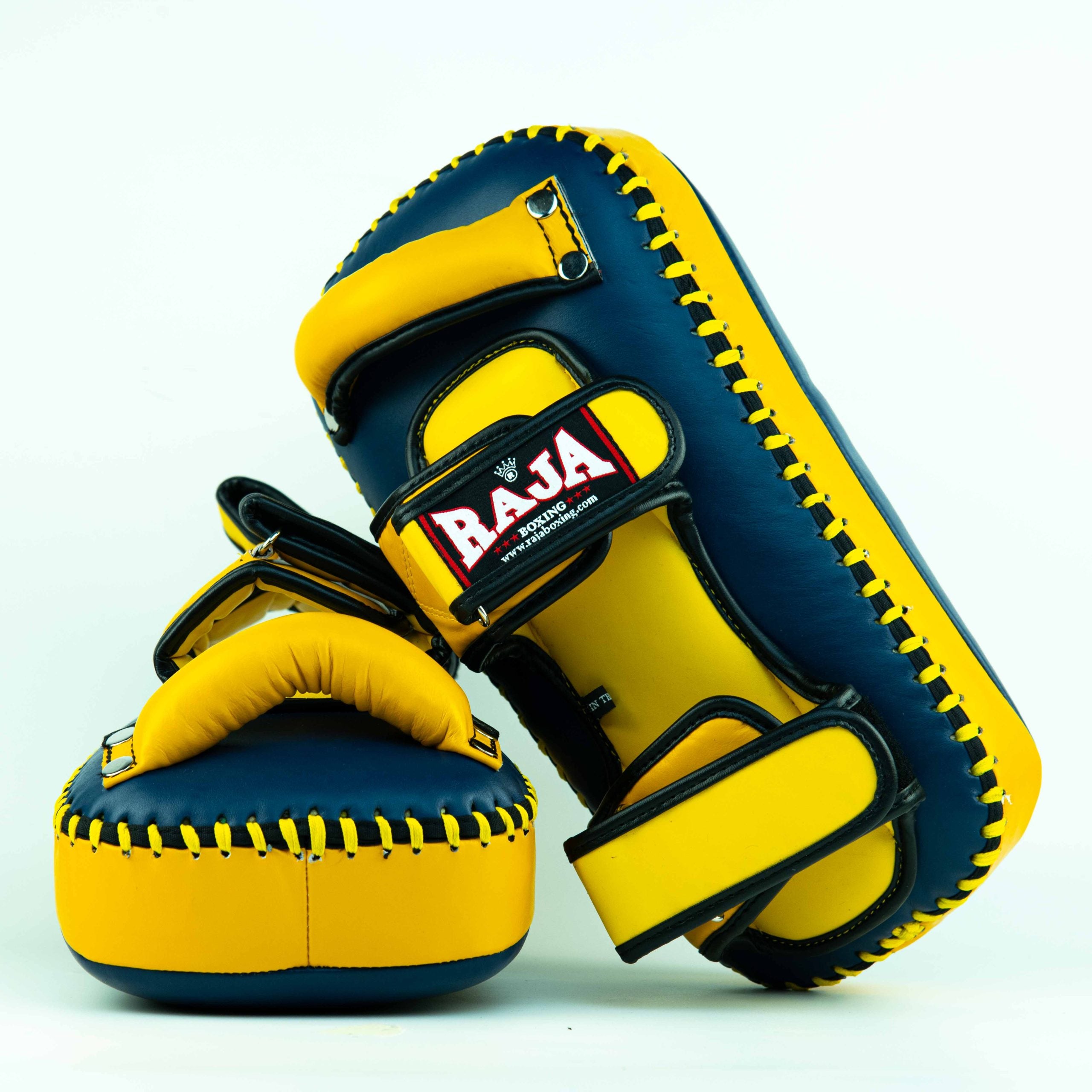 Raja Kicking Pads — Extra Pad Yellow/Dark Blue — MMAGuy fight gear Phuket