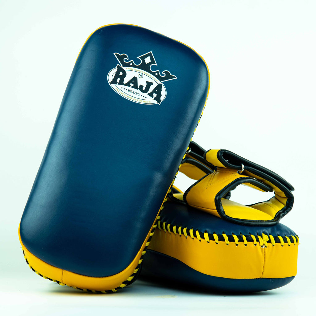 Raja Kicking Pads — Extra Pad Yellow/Dark Blue — MMAGuy fight gear Phuket