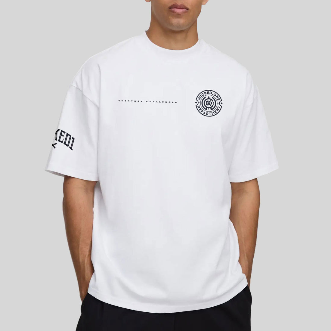 Wicked1 OVERSIZE DEPARTMENT WHITE T-SHIRT