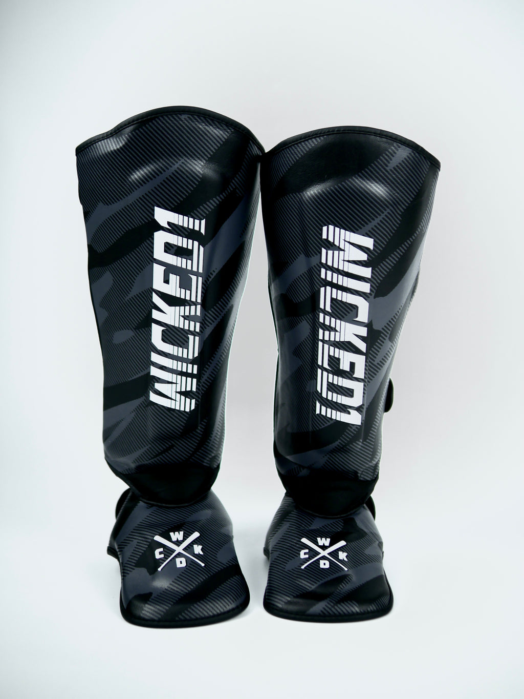 Wicked1 Shinguards UPSET Black(MF) — view 2, fight gear Phuket | MMAGuy