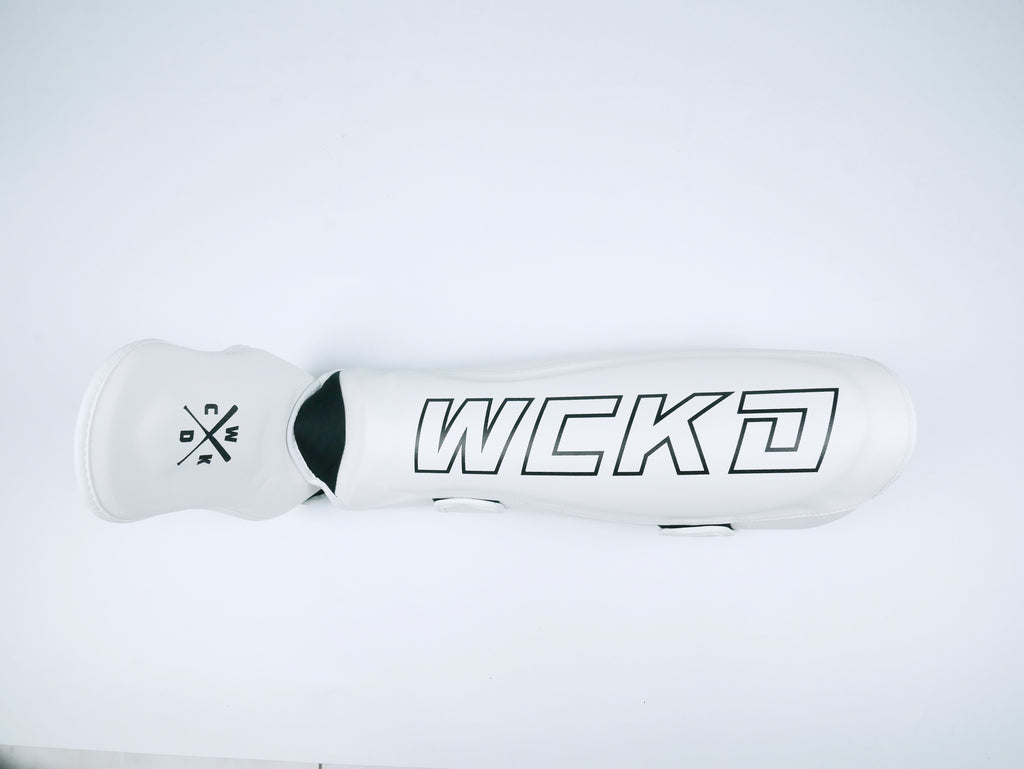 Wicked1 Shinguards RAW White (MF) — view 5, fight gear Phuket | MMAGuy