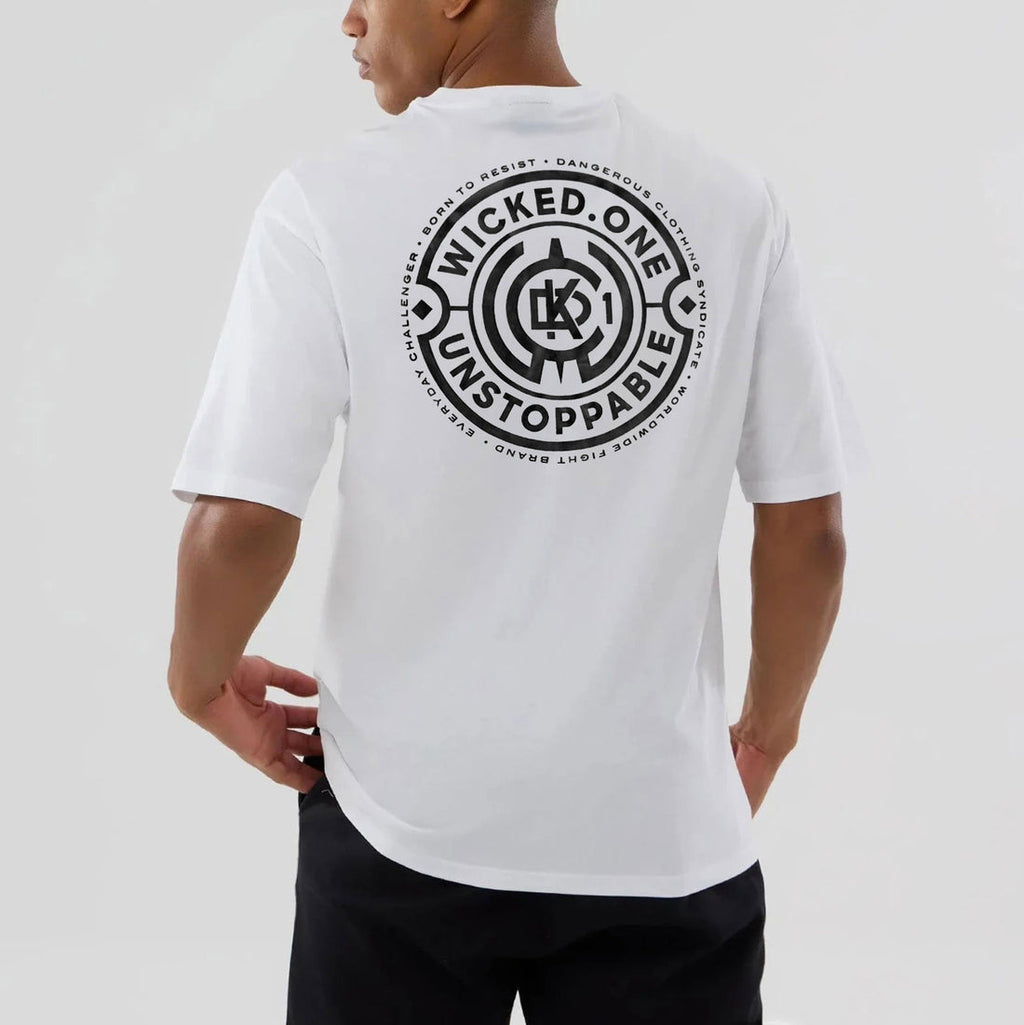 Wicked1 OVERSIZE DEPARTMENT WHITE T-SHIRT