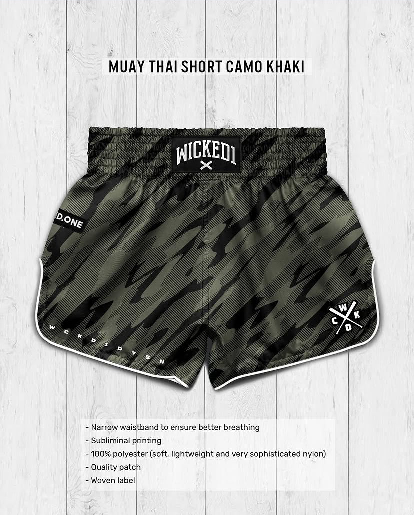 Wicked1 MUAY THAI SHORT
 Camo Khaki