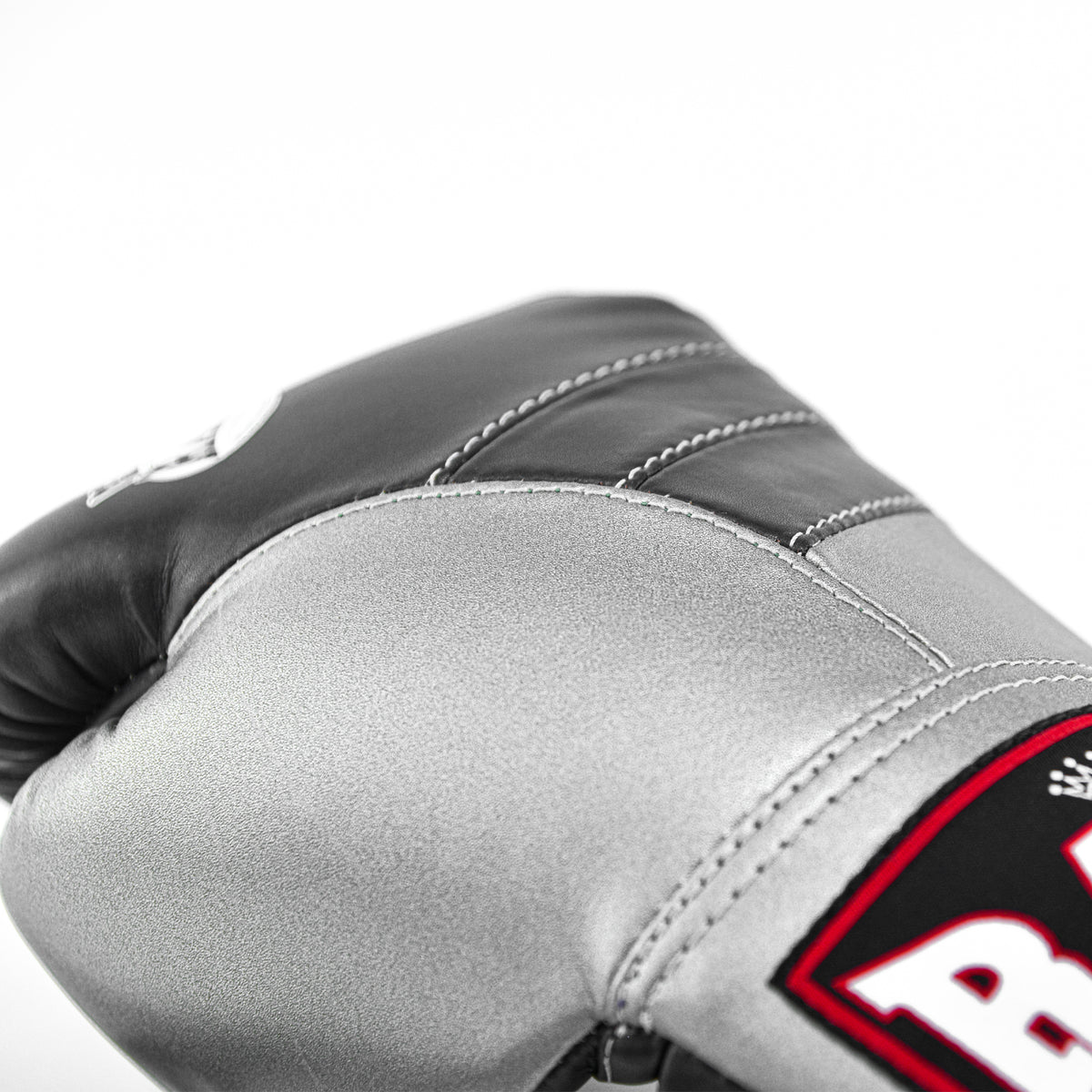 Raja Boxing Gloves — Pro Lace Up Gray/Silver (RBGV-PRO-1) — MMAGuy fight gear Phuket