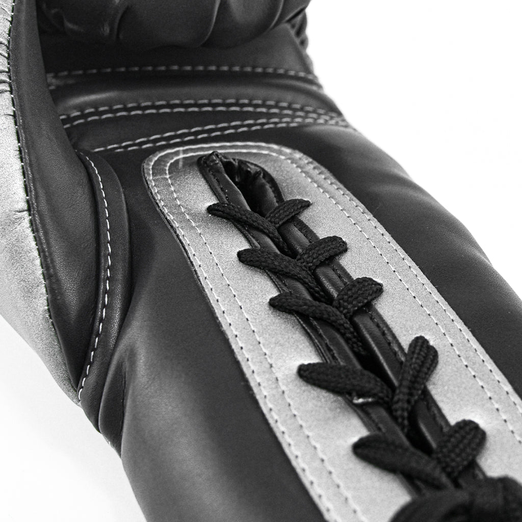 Raja Boxing Gloves — Pro Lace Up Gray/Silver (RBGV-PRO-1) — MMAGuy fight gear Phuket