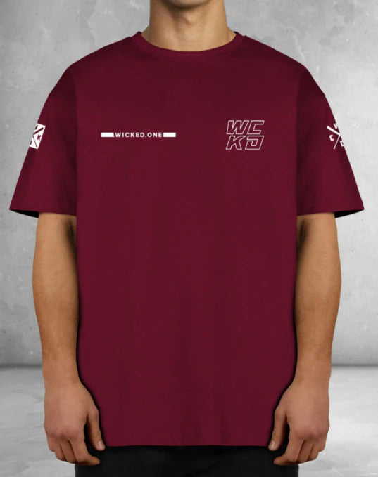 Wicked1 T-SHIRT OVERSIZE "RAW" Red — Streetwear Phuket