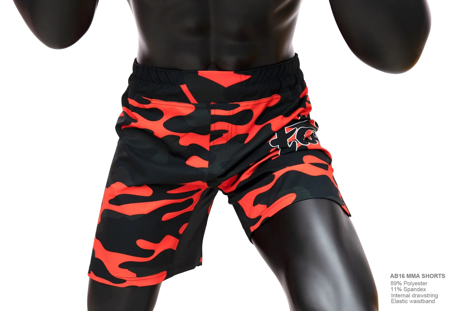 Fairtex Undercover Red MMA Shorts with black red flame design