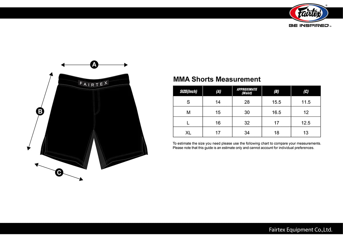 Fairtex Jungle Warrior black MMA shorts with white text and elastic waistband