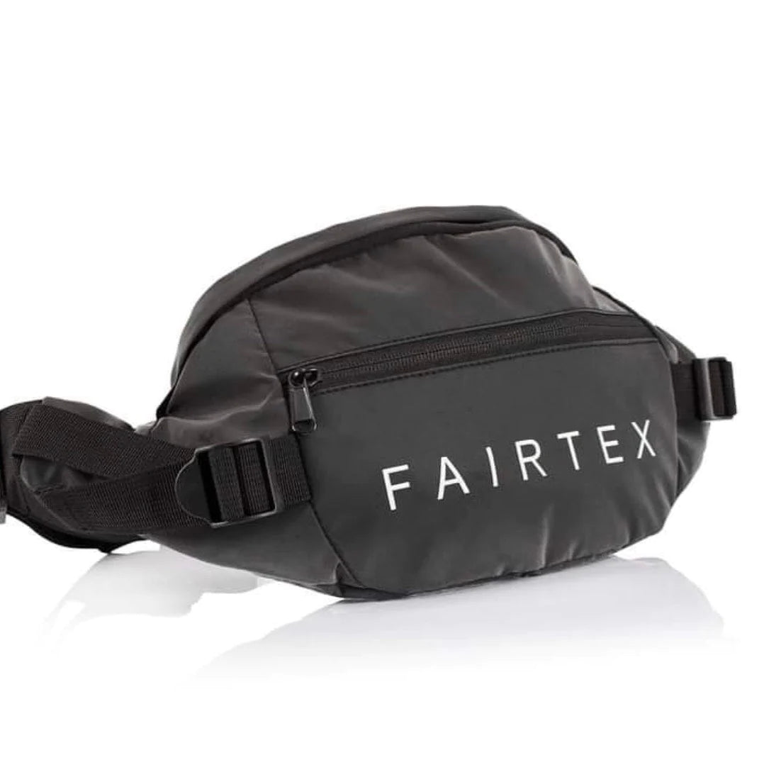 Black Fairtex Hustler Bag with white logo and zipper details
