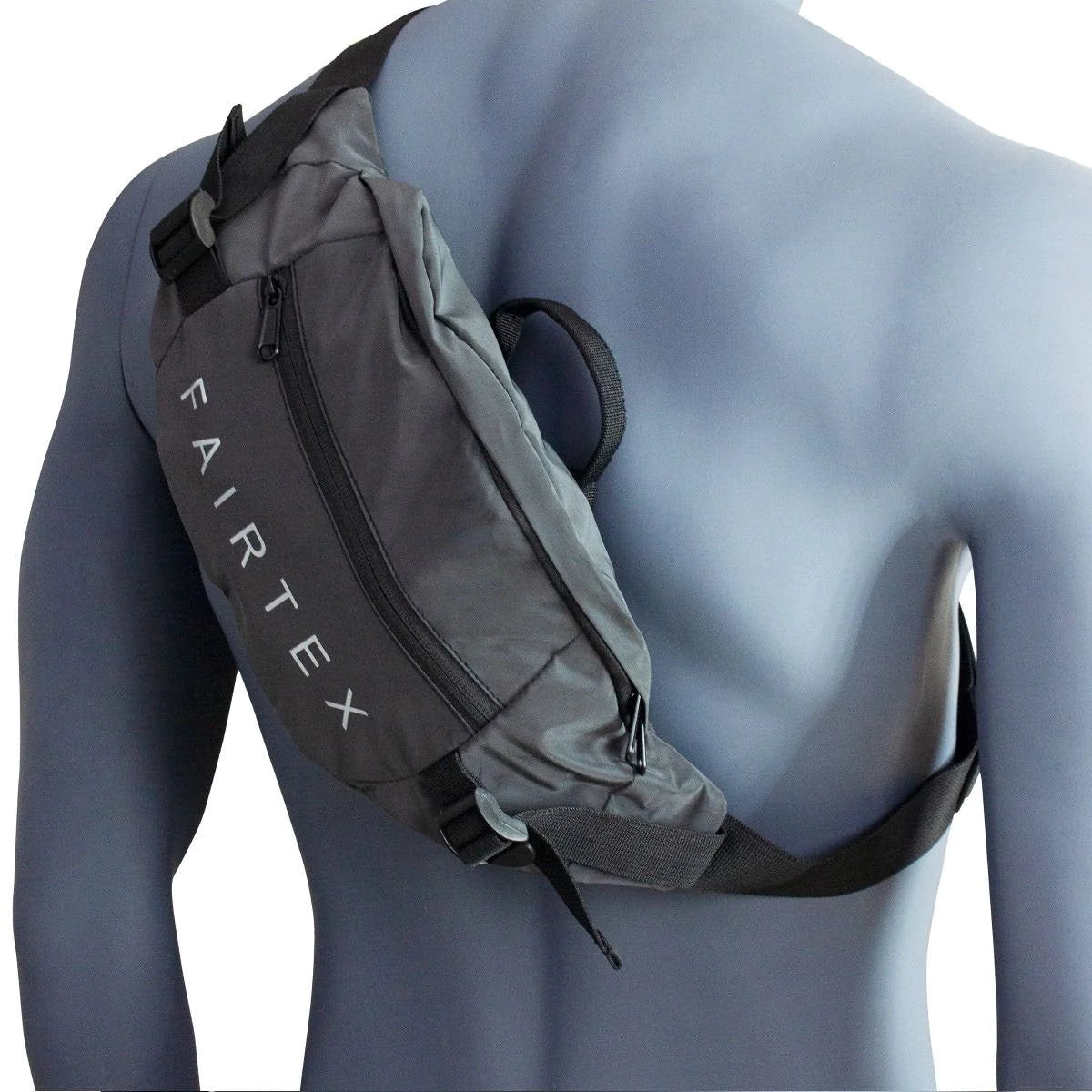 Fairtex Hustler Bag: gray black fanny pack with adjustable strap