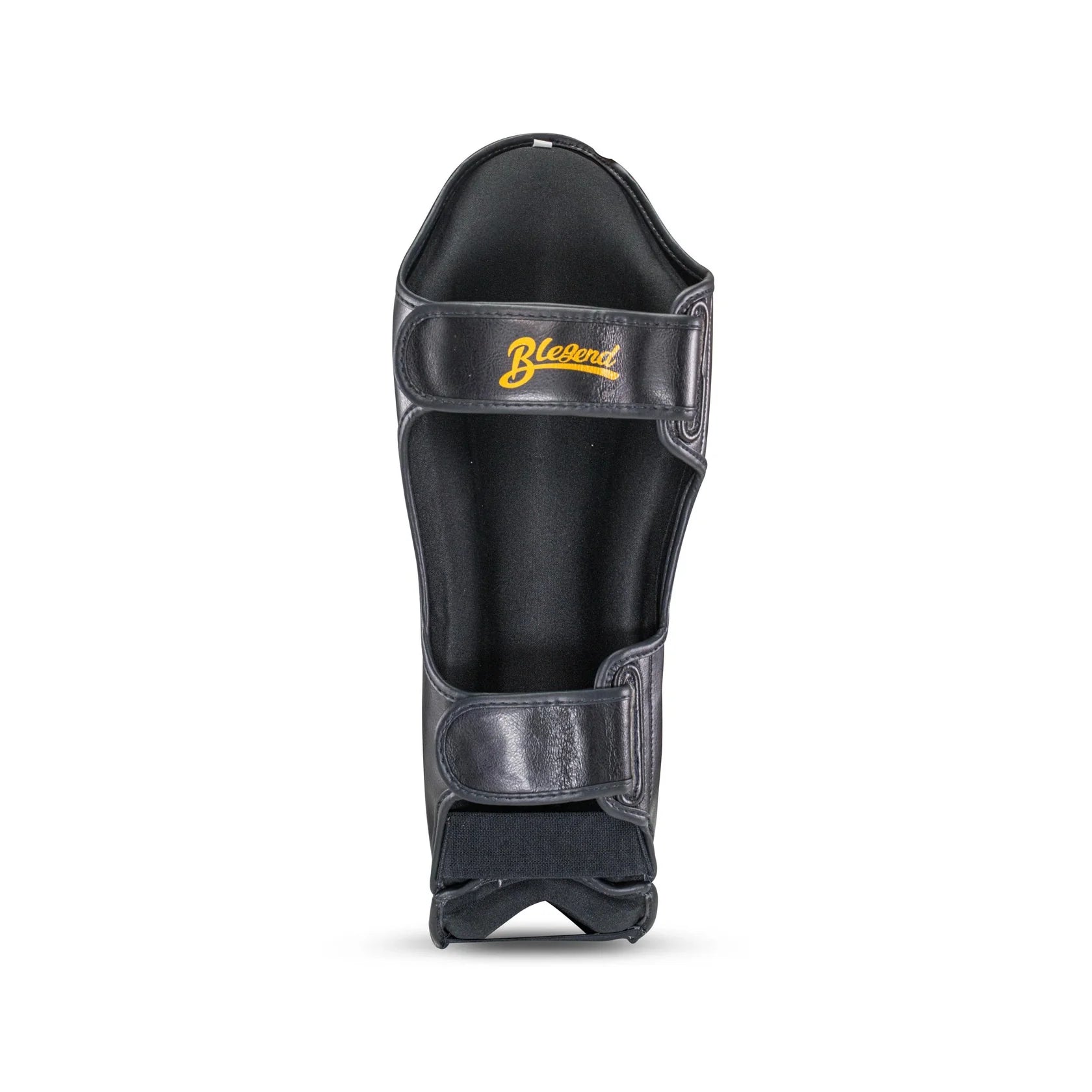 Black Blegend Shinguards with bleuord logo and strap design