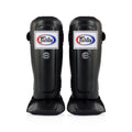 Fairtex Compact Shinguards Black with white and red accents