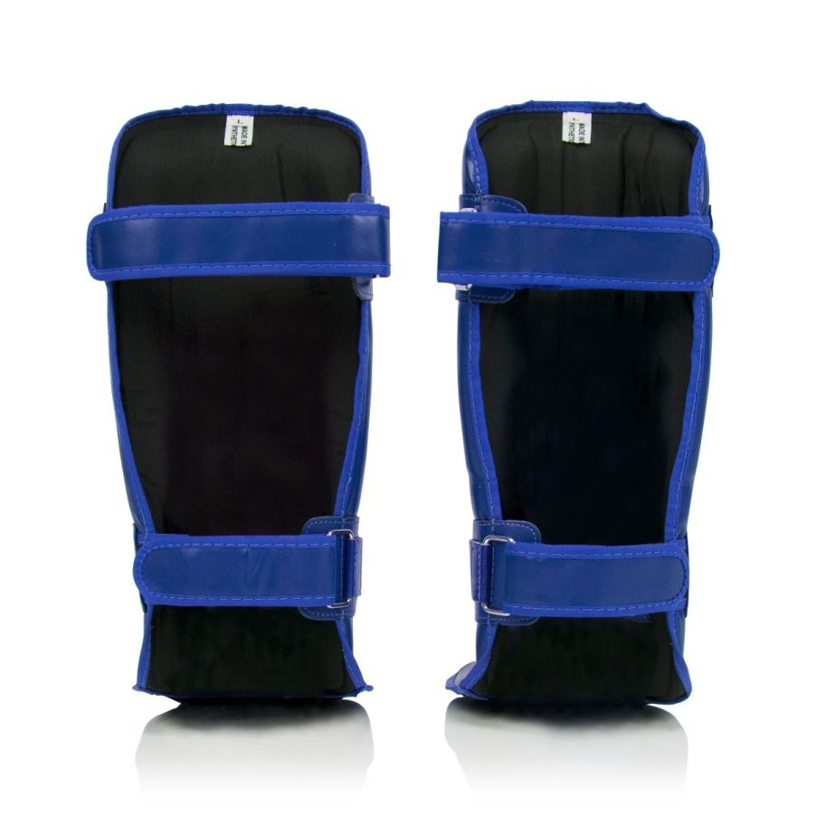 Fairtex Compact Shinguards Blue with adjustable straps