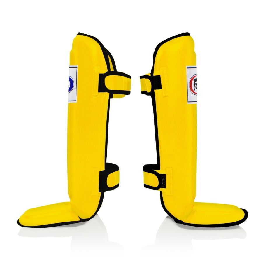 Fairtex Compact Shinguards Yellow with padded design
