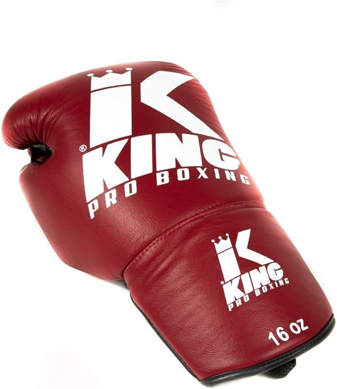 Red 16 oz King Pro Boxing Glove with White Logo