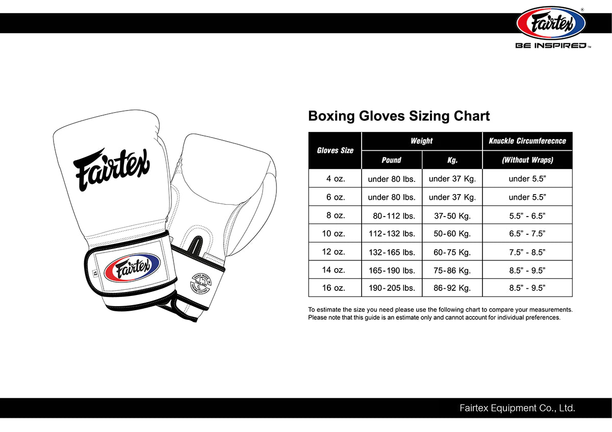 Fairtex white and red boxing gloves with black text