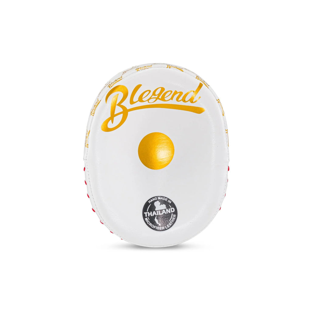 BLEGEND Focus Mitts BFM17 White: white gold boxing pad with red accents