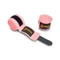 Pink BLEGEND Peach Boxing Hand Wraps with Black Velcro and Blizzard Logo