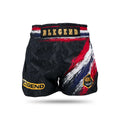 Blegend Muay Thai shorts in Thai Legend Black with red and white design