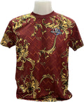 Burgundy gold baroque print Fairtex Fight Lumpinee Stadion Red t-shirt