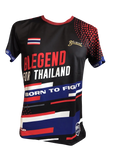 Black and red Blegend Muay Thai shirt with Thailand flag, padded elbows
