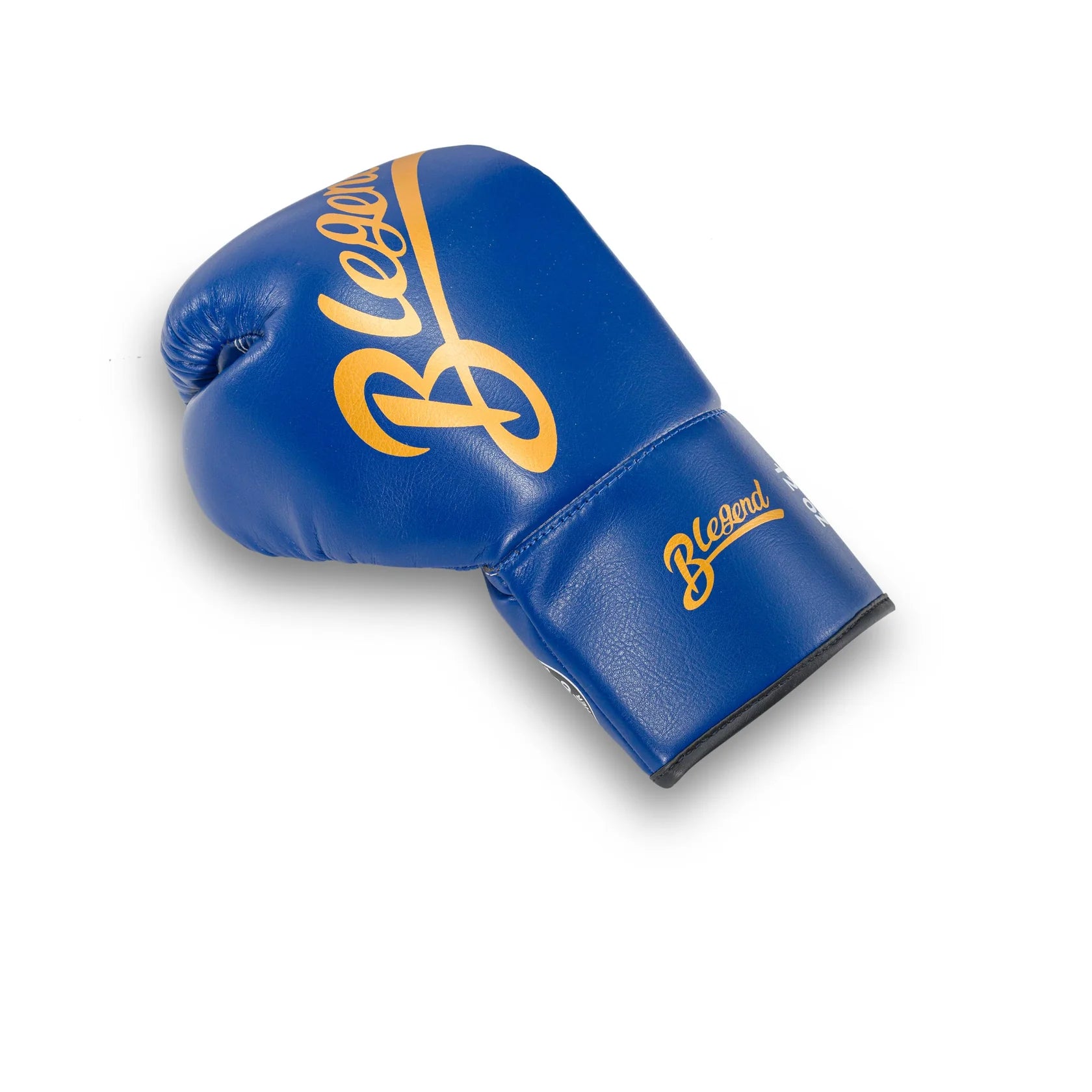 Blue Blegend Fight Gloves by Breguet with gold lettering