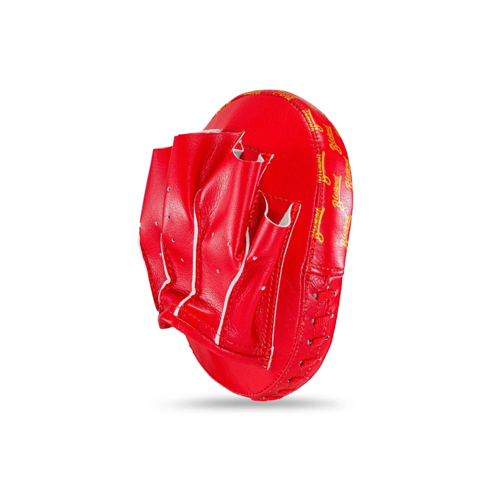 Red BLEGEND Focus Mitts BFM17 with gold stitching