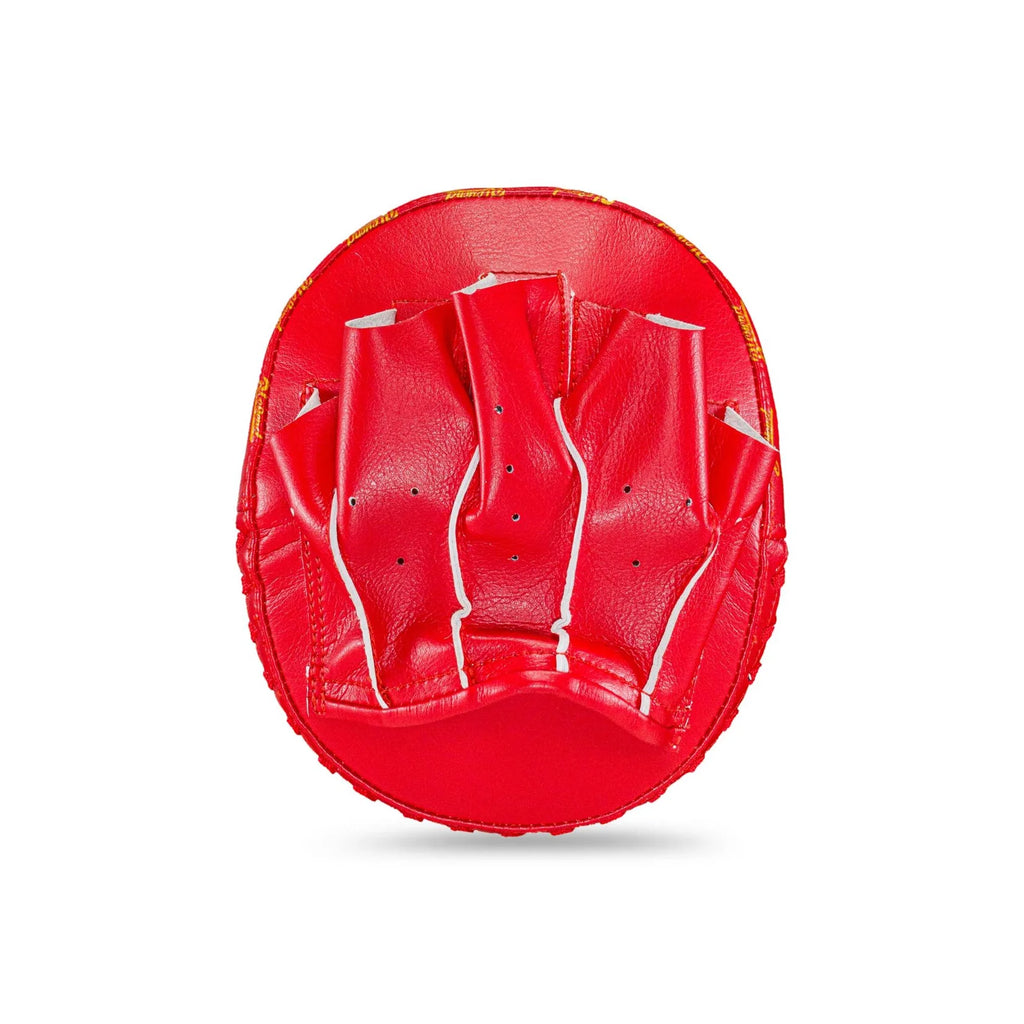 Red BLEGEND Focus Mitts BFM17 hand-shaped stress ball with white stitching