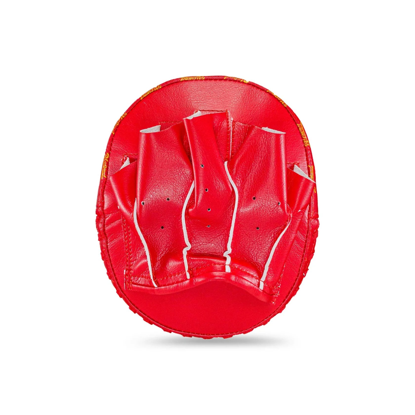 Red BLEGEND Focus Mitts BFM17 hand-shaped stress ball with white stitching