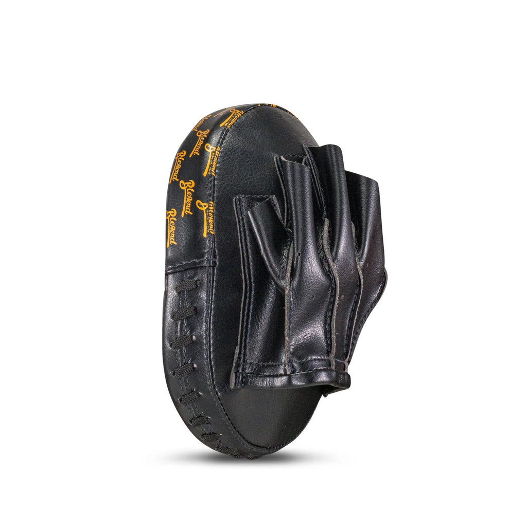 Black BLEGEND Focus Mitts BFM17 with gold accents and logo