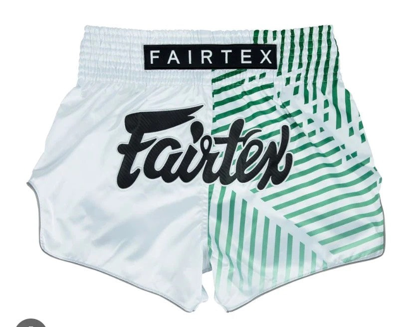 Fairtex Shorts Racer White — fight gear in Phuket (Chalong) | MMAGuy