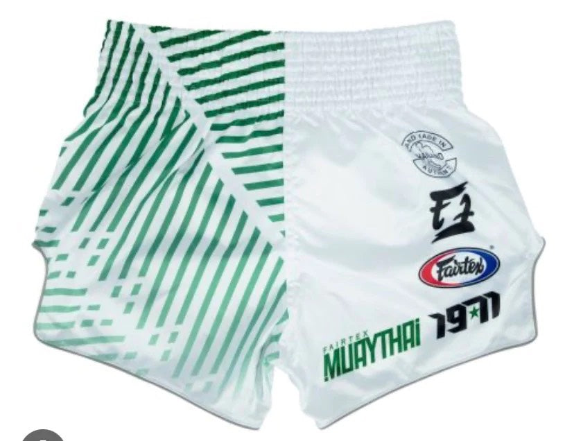 Fairtex Shorts Racer White — view 2, fight gear Phuket | MMAGuy