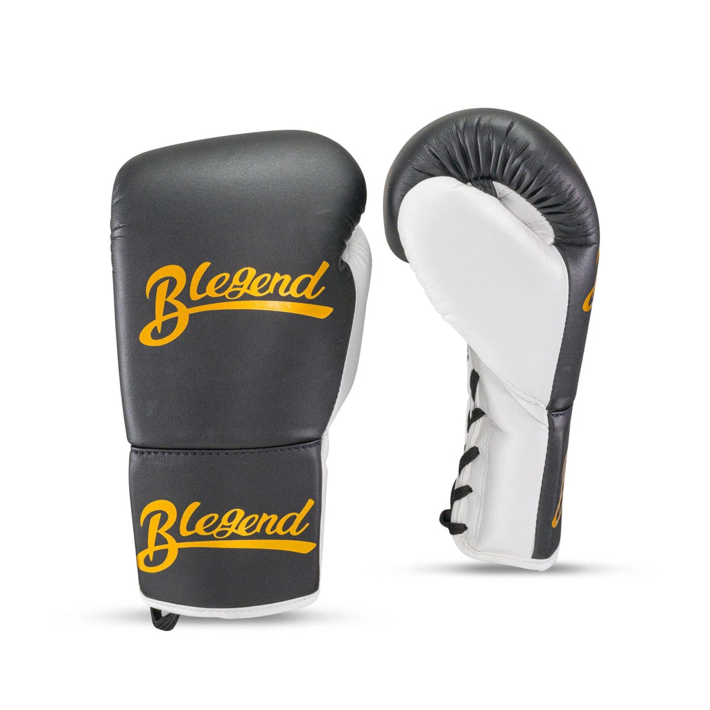Blegend Boxing Gloves BGLLP Lace Up Black White