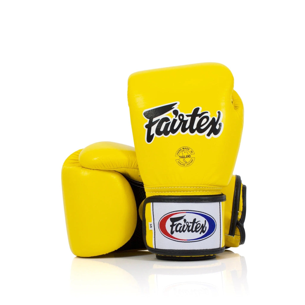 Fairtex Boxing Gloves BGV1 "Breathable" Yellow — fight gear in Phuket (Chalong) | MMAGuy