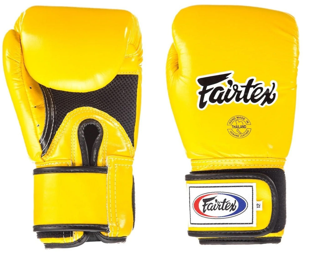 Fairtex Boxing Gloves BGV1 "Breathable" Yellow — view 2, fight gear Phuket | MMAGuy