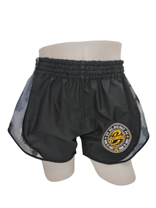 Blegend Boxing Shorts Powerhouse 2.0 Black Camo Grey — fight gear in Phuket (Chalong) | MMAGuy