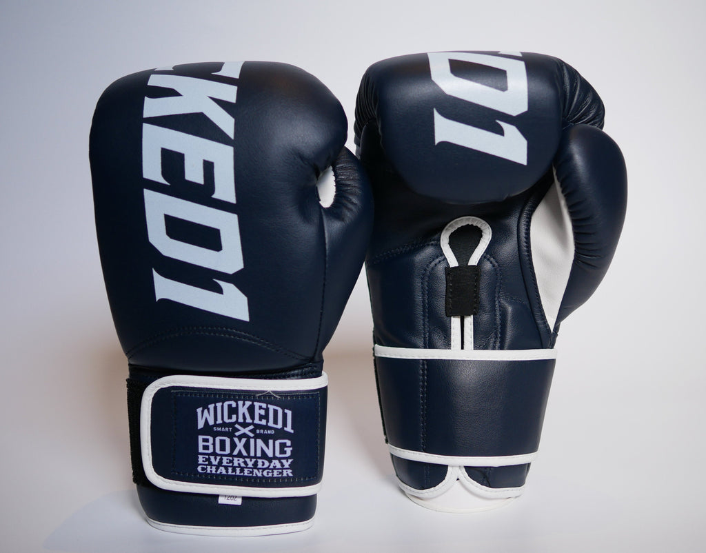 Wicked1 Training Gloves (PU) Navy/White — fight gear in Phuket (Chalong) | MMAGuy