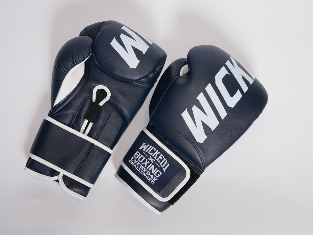 Wicked1 Training Gloves (PU) Navy/White — view 2, fight gear Phuket | MMAGuy