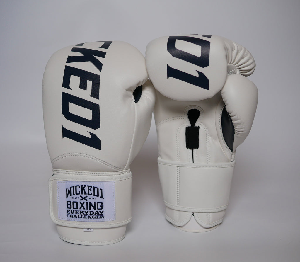 Wicked1 Training Gloves (PU) White/Navy — fight gear in Phuket (Chalong) | MMAGuy