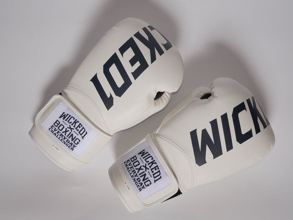 Wicked1 Training Gloves (PU) White/Navy — view 3, fight gear Phuket | MMAGuy