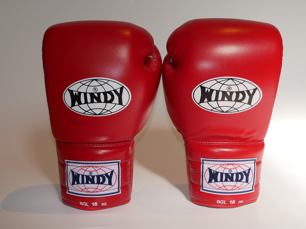 Windy Boxing Gloves Lace up Red — view 2, fight gear Phuket | MMAGuy