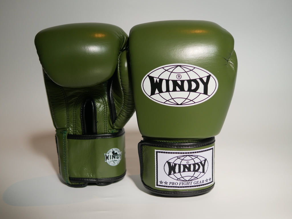 Windy Boxing Gloves Velcro Olive — fight gear in Phuket (Chalong) | MMAGuy