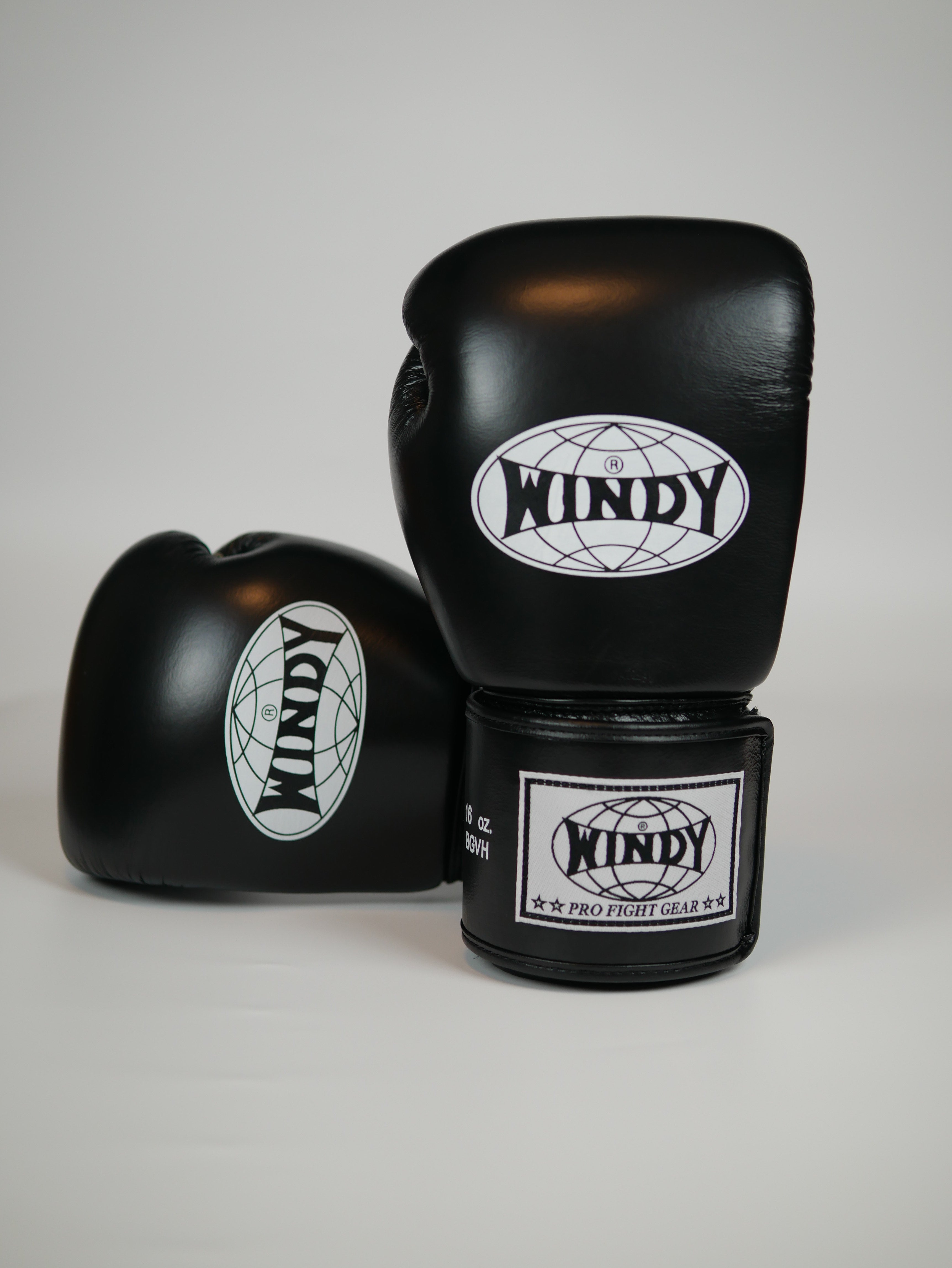 Windy Boxing Gloves Velcro Black — view 3, fight gear Phuket | MMAGuy