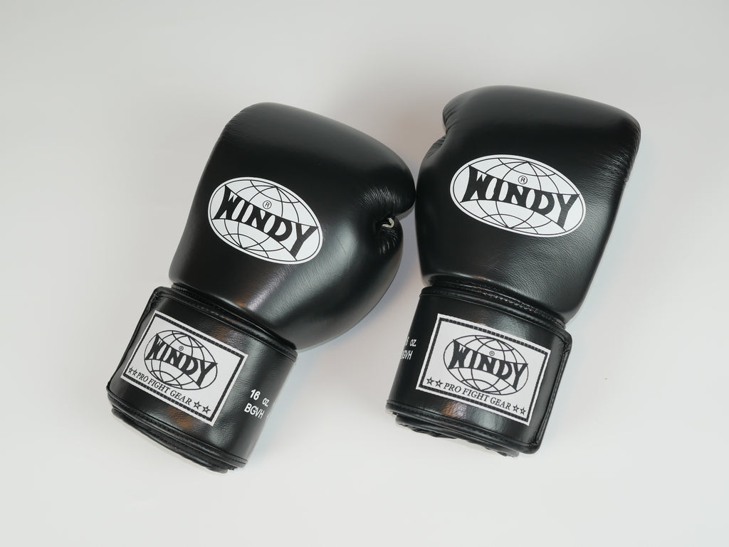 Windy Boxing Gloves Velcro Black — view 2, fight gear Phuket | MMAGuy