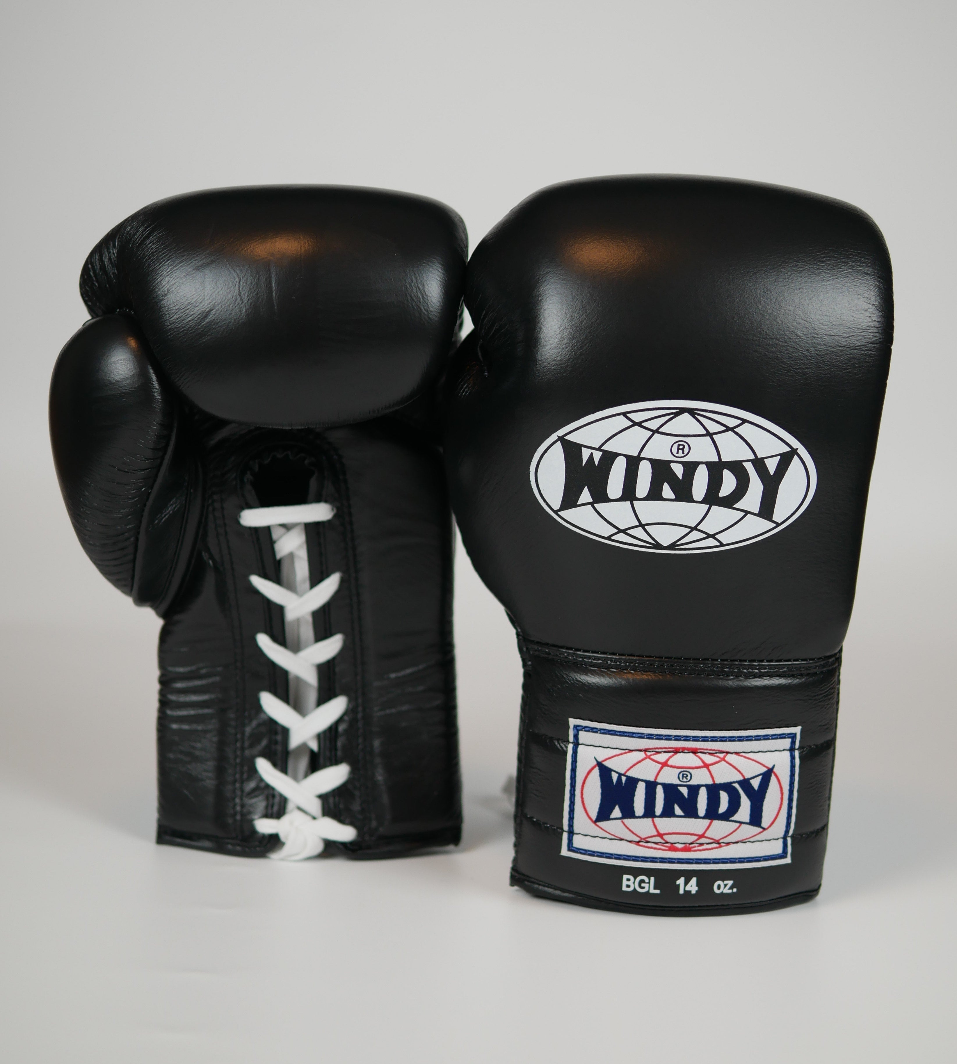 Windy Boxing Gloves Lace up Black — fight gear in Phuket (Chalong) | MMAGuy