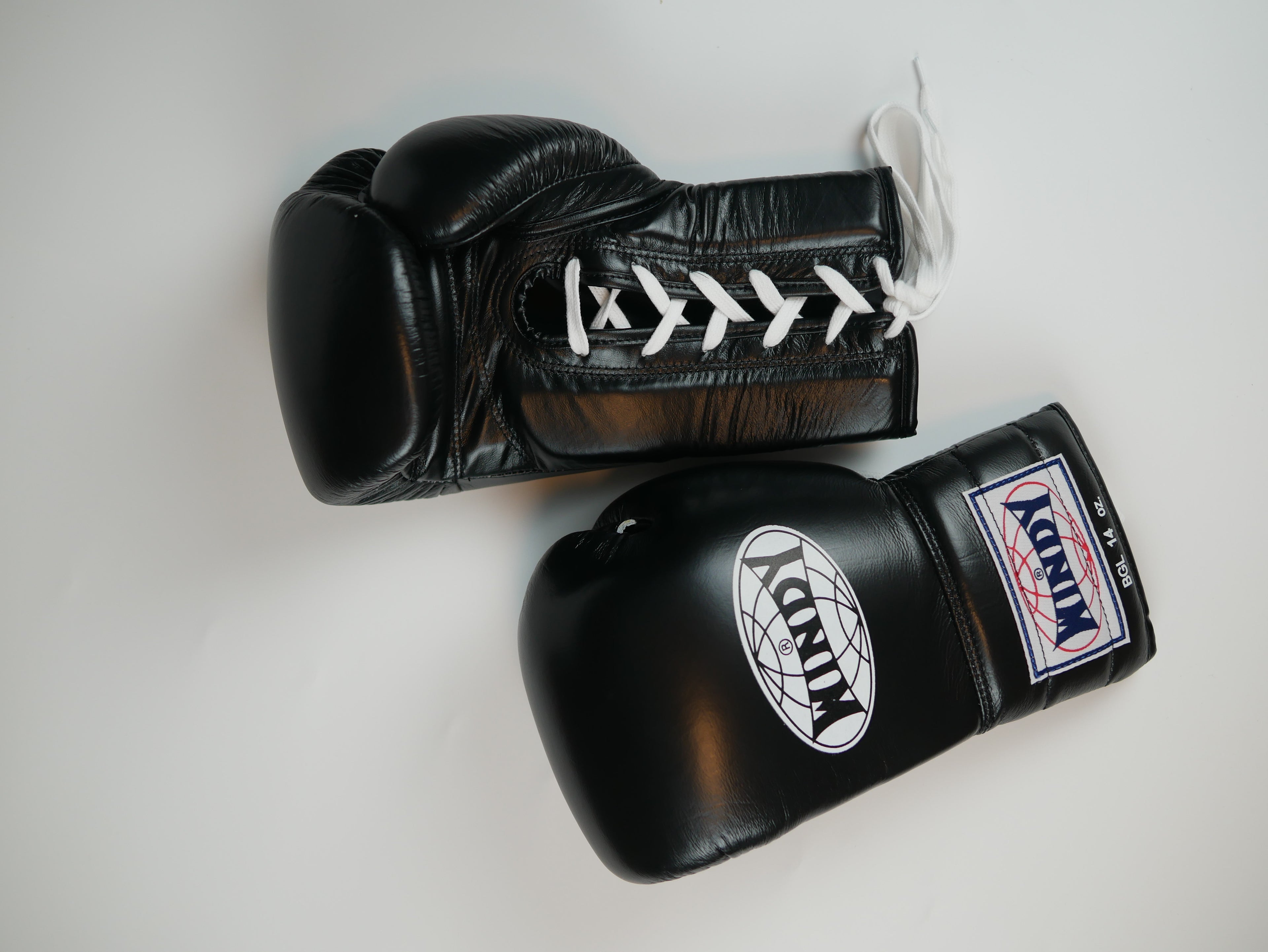 Windy Boxing Gloves Lace up Black — view 2, fight gear Phuket | MMAGuy