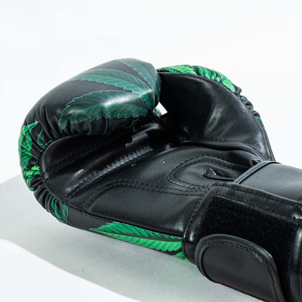 Black and green Raja Boxing Gloves with textured palm