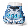Raja Muay Thai Shorts — Blue Ice Logo (RK-3) — MMAGuy fight gear Phuket