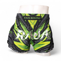 Raja Muay Thai Shorts — Green Blade Logo (RK-7) — MMAGuy fight gear Phuket