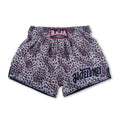 Raja Muay Thai Shorts — White Grey Leopard — MMAGuy fight gear Phuket